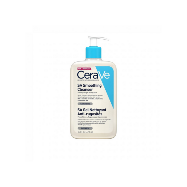 CERAVE SA SMOOTHING CLEANSER WITH SALICYLIC ACID FOR DRY, ROUGH & BUMPY SKIN 473ML سيرافي غسول بشرة جافة