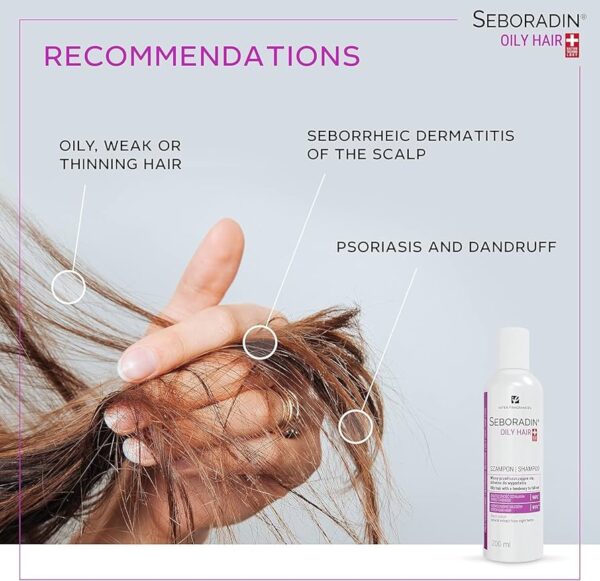 SEBORADIN OILY HAIR Shampoo for Greasy Hair 400 ml سيبورادين شامبو للشعر الدهني - Image 3