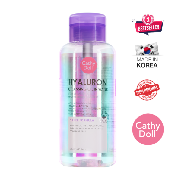 Cathy Doll Hyaluron Cleansing Oil in Water – 500ml زيت تنظيف هيالورون من كاثي دول