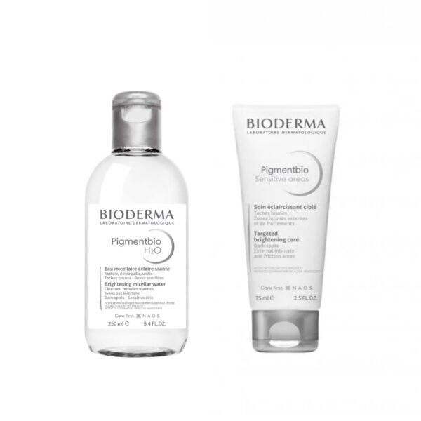 Bioderma Anti-Blemish Micellar Water 250 ml & Genital, Joint Areas Anti-Darkening Brightening بايوديرما سيت ماء ميسيلار +كريم مفتح للمناطق الحساسة