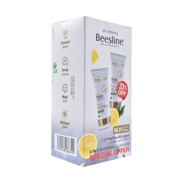 Beesline 4In 1 Whitening Cleanser Kit Of Two غسول للبشرة من بيزلين 4 في 1 كت يحتوي على قطعتين