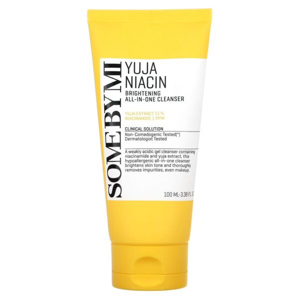 SOME BY MI Yuja Niacin, Brightening All-In-One Cleanser, 3.38 fl oz (100 ml) سوم باي مي غسول الكل في واحد