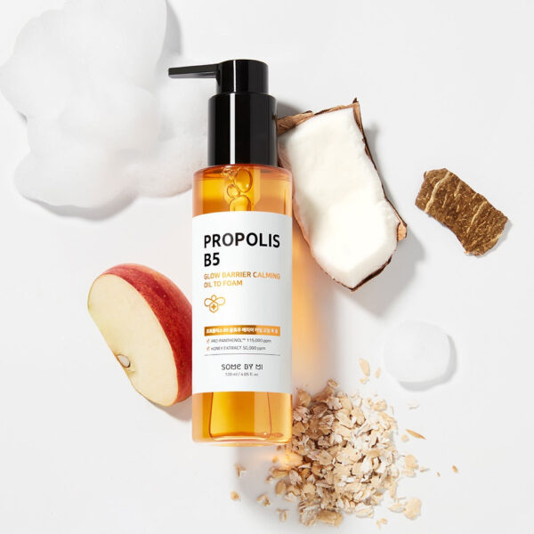 SOME BY MI Propolis B5 Glow Barrier Calming Oil To Foam 120ml زيت مهدئ للحاجز المتوهج من سوم باي ميفي - Image 3