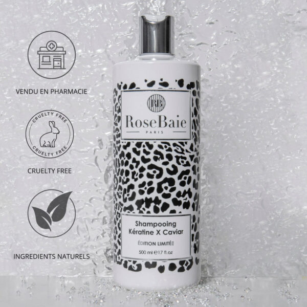 ROSEBAIE Keratin x caviar shampoo 500ml شامبو الكيراتين x الكافيار