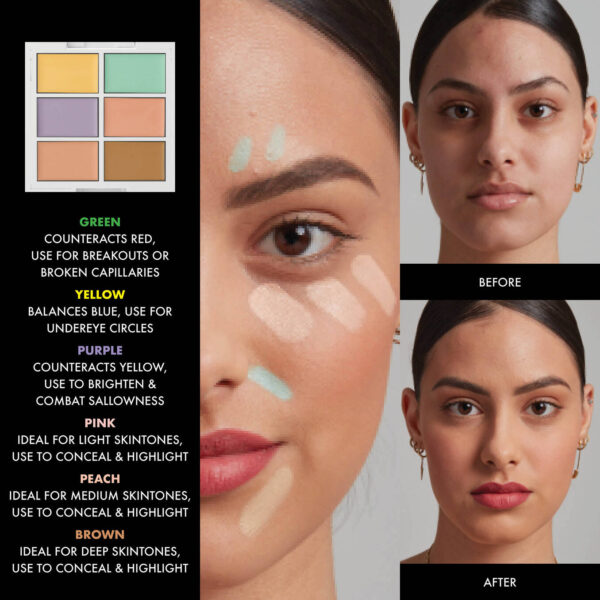 NYX Professional COLOR CORRECTING PALETTE Color Correcting Cream Makeup Palette لوحة مكياج كريمية لتصحيح الألوان - Image 6