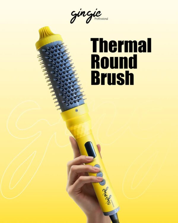 Gingie thermal round brush فرشاة تجفيف الشعر بدون صوت - Image 3