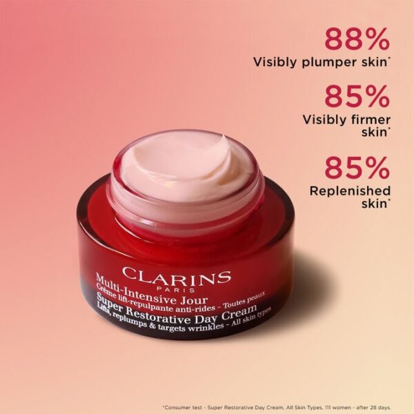 CLARINS Super Restorative Day Cream - Anti-Aging + Anti-Wrinkle Cream for Menopausal Skin 50ml كلارنس كريم نهاري مضاد للشيخوخة - Image 2