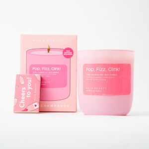 NCLA BEAUTY POP FIZZ CLINK! (PINK CHAMPAGNE) SOY WAX CANDLE نكلا شمعة معطرة