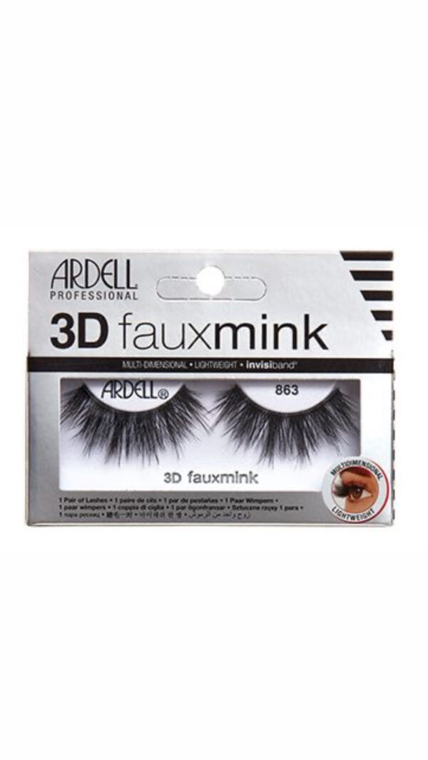 ARDELL 3D FAUXMINK 863 MULTI-DIMENSIONAL LASHES WITH INVISIBAND رموش اصطناعية للعيون