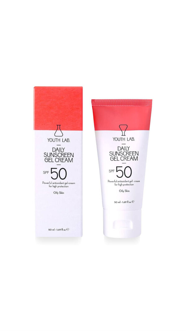 YOUTH LAB Daily Sunscreen Gel Cream Spf50 Oily Skin 50Ml يوث لاب واقي من أشعة الشمس