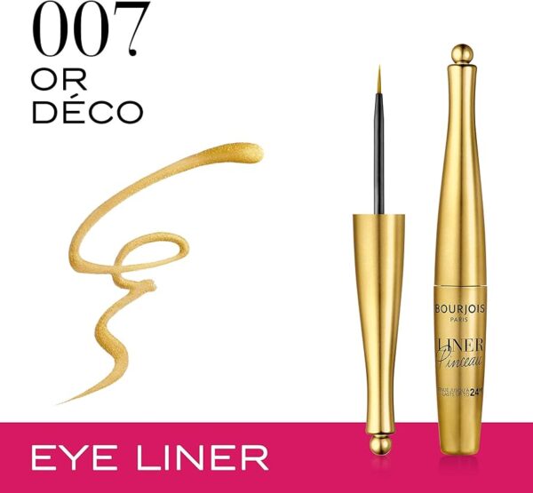 Bourjois 007 Liquid Eyeliner 2.5 ml بورجوا ايلاينر ذهبي لامع - Image 2