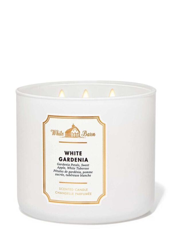 BATH & BODY WORKS  White Gardenia 3-Wick Candle شموع معطرة