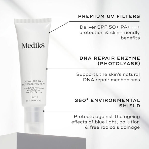 MEDIK8 ADVANCED DAY ULTIMATE PROTECT Age-Defying Moisturiser with Photolyase SPF 50+ | PA++++ 50ml مرطب مضاد للشيخوخة مع عامل حماية من أشعة الشمس - Image 5