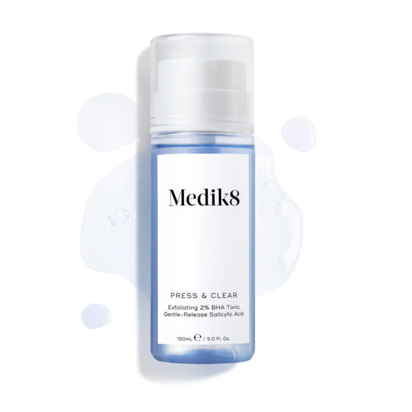 MEDIK8 PRESS & CLEAR Exfoliating 2% BHA Tonic Gentle-Release Salicylic Acid 150ml تونك تقشير 2% من حمض بيتا هيدروكسي و السالسلك - Image 2