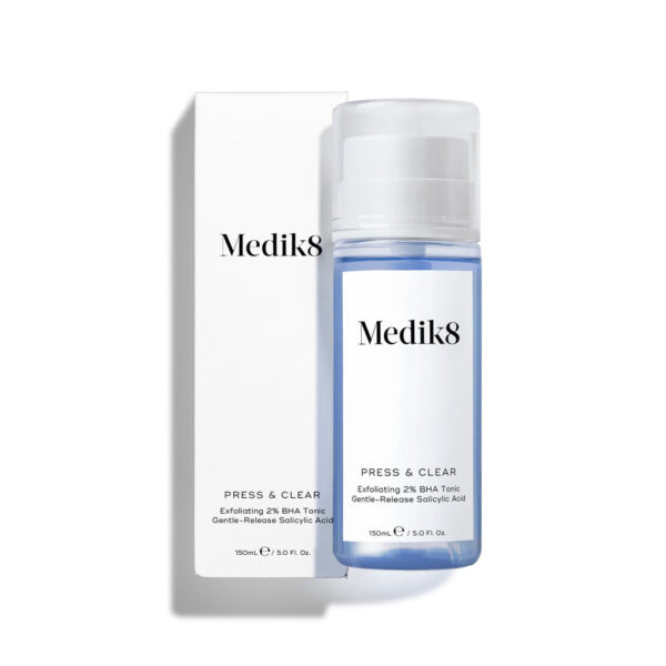 MEDIK8 PRESS & CLEAR Exfoliating 2% BHA Tonic Gentle-Release Salicylic Acid 150ml تونك تقشير 2% من حمض بيتا هيدروكسي و السالسلك