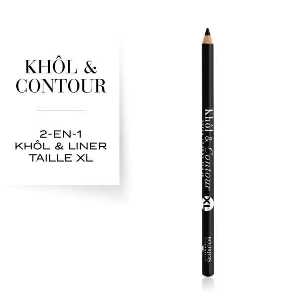 Bourjois Khol & Contour XL Eye Pencil 001 Noir برجواز قلم كحل بسواد فاحم للعيون - Image 3