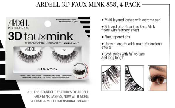 ARDELL 3d Faux Mink Lashes 858 رموش اصطناعية للرموش - Image 6