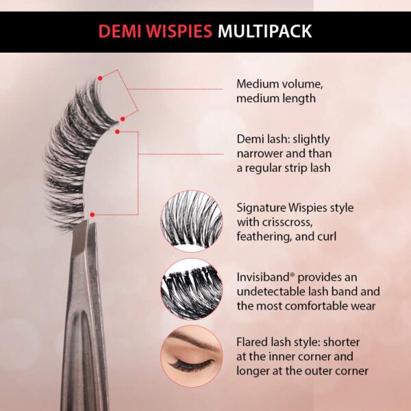 ARDELL Demi Wispies False Eyelashes - 6 pair رموش اصطناعية للعيون - Image 3