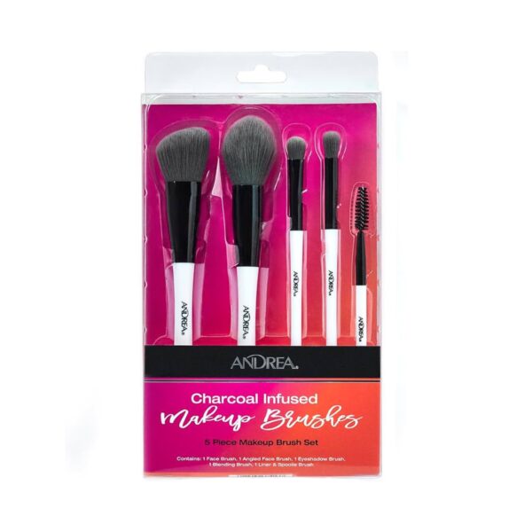 ANDREA CHARCOAL INFUSED MAKEUP BRUSH SET - 5PCS  أندريا مجموعة فرش مكياج