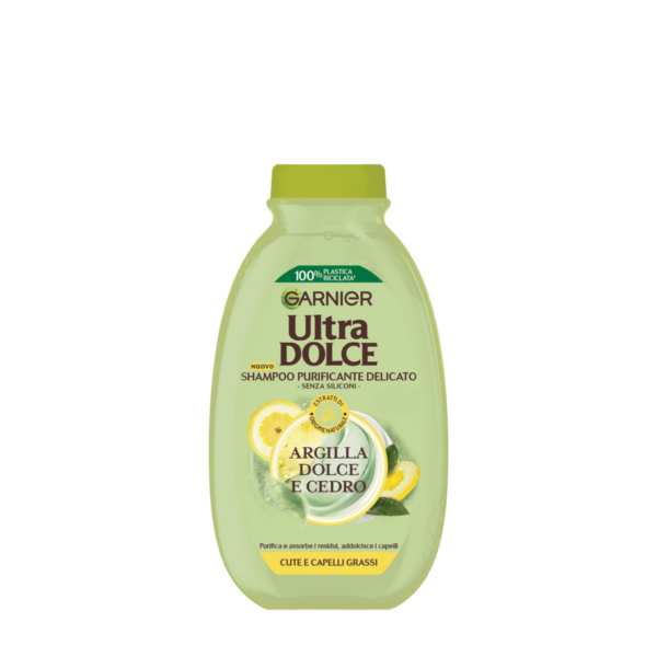 GARNIER ULTRA DOLCE ARGILLA DOLCE E CEDRO Shampoo Purificante طين حلو للغاية وخشب الأرز شامبو منقي