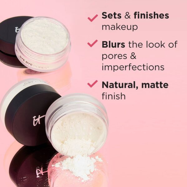 BYE BYE PORES PORELESS FINISH LOOSE SETTING POWDER TRANSLUCENT وداعًا للمسام، بودرة مضغوطة خالية من المسام - Image 4