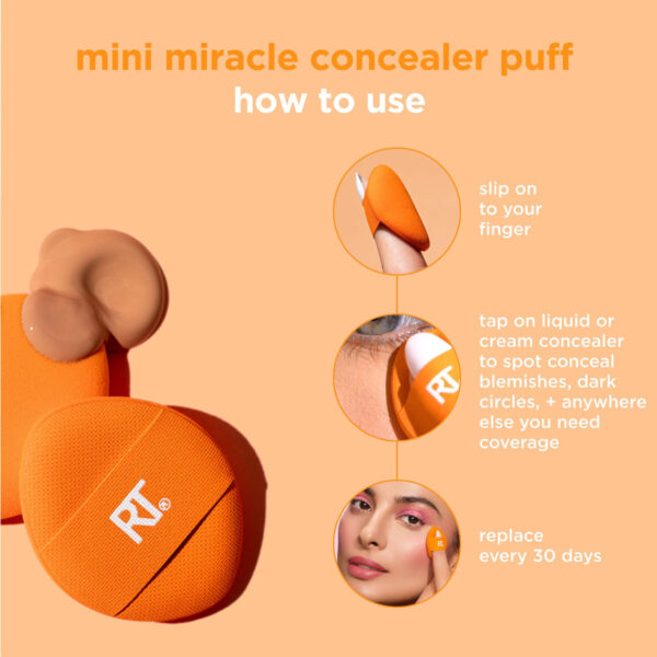 REAL TECHNIQUES Mini Miracle Concealer Puff Trio ريل تكنيك ميني ميراكل كونسيلر باف الثلاثي - Image 7