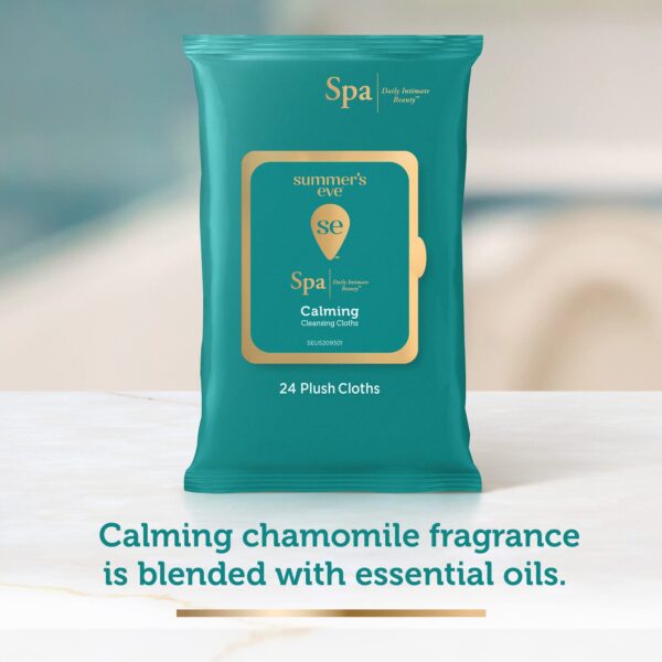 Summer's Eve Spa Calming Chamomile Feminine Wipes مناديل مبللة نسائية مهدئة برائحة البابون - Image 3