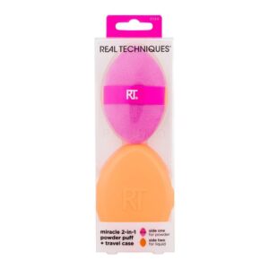 REAL TECHNIQUES Miracle 2-In-1 Powder Puff + Travel Case اسفنجة البودرة ميراكل 2 في 1 + حافظة للسفر
