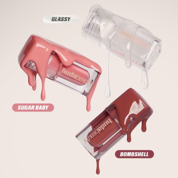 HUDA BEAUTY  Mini Glossiest Lip Gloss Set هدى بيوتي مجموعة كلوس بالحجم المني للشفاه - Image 5