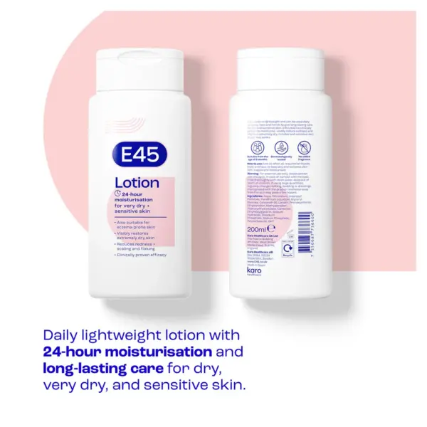 E45 Dermatological Moisturising Lotion 200 ml لوشن مرطب للبشرة - Image 3