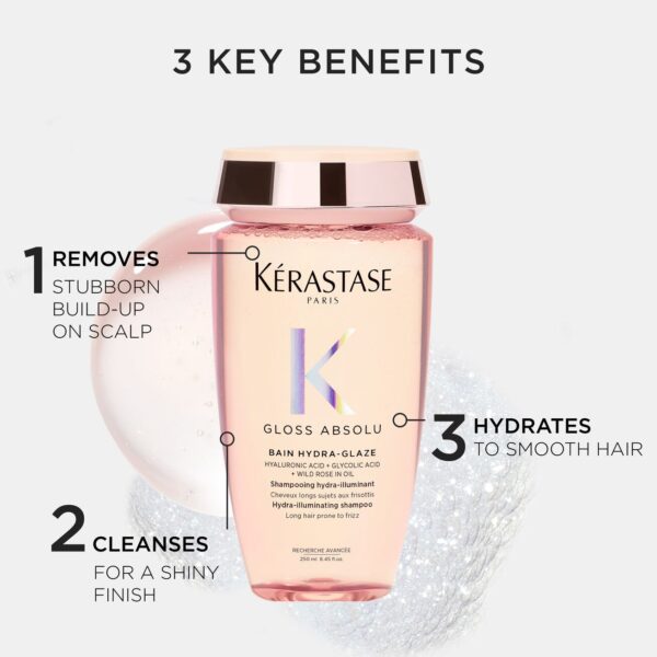 KÉRASTASE GLOSS ABSOLU BAIN HYDRA-GLAZE ILLUMINATING SHAMPOO 250ml كريستاس شامبو للشعر - Image 4