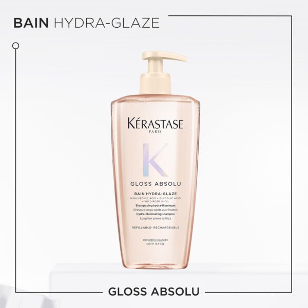 KÉRASTASE GLOSS ABSOLU BAIN HYDRA-GLAZE ILLUMINATING SHAMPOO 500ml  كريستاس شامبو للشعر - Image 2