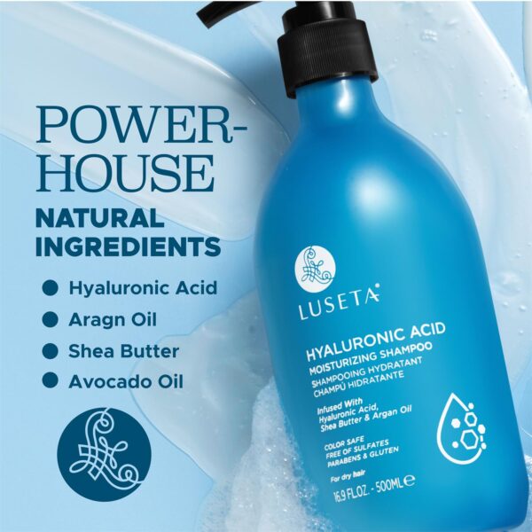 LUSETA Hyaluronic Acid Moisturizing Conditioner 500ml بلسم مرطب بحمض الهيالورونيك - Image 3