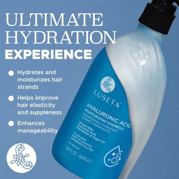 LUSETA Hyaluronic Acid Moisturizing Conditioner 500ml بلسم مرطب بحمض الهيالورونيك - Image 5