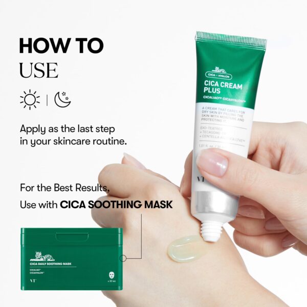 VT COSMETICS Cica Cream Plus, Hydrating & Calming Face Moisturizer 100ml مرطب ومهدئ للبشرة - Image 5