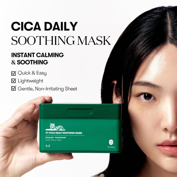VT COSMETICS CICA Daily Soothing Mask 30 Sheets ماسكات ورقية للبشرة - Image 2