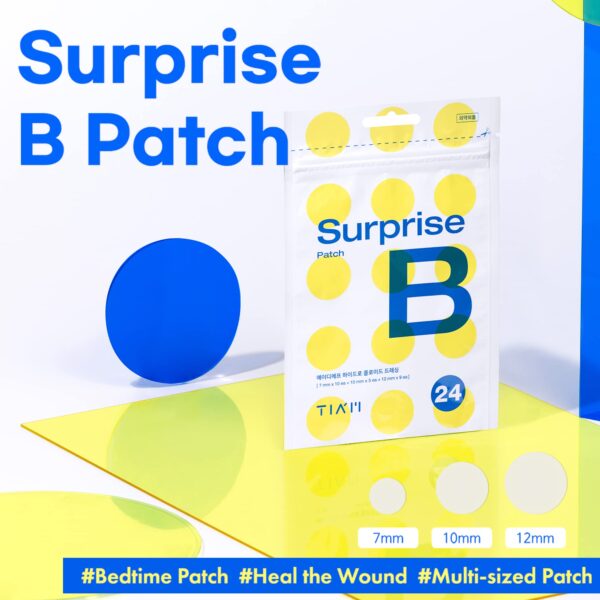 TIA'M Surprise B Patch (96 Count, Pack of 4), hydrocolloid Acne Pimple Patch بادات معالجة للحبوب - Image 3