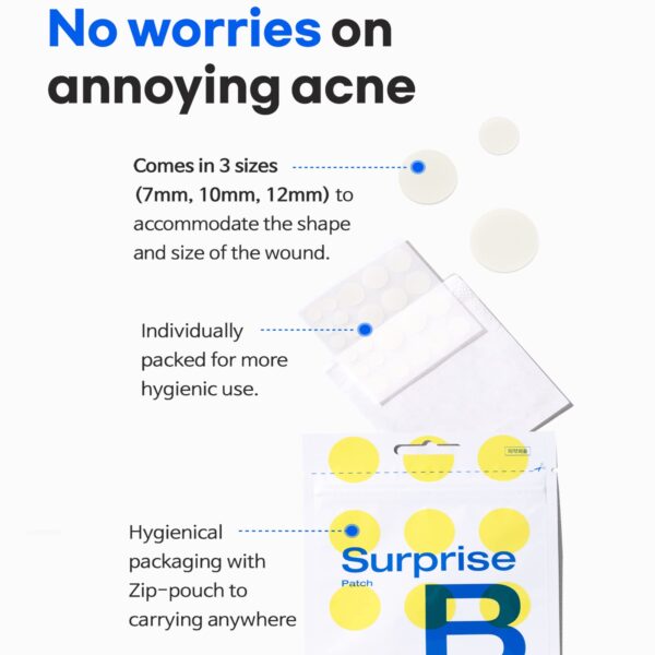 TIA'M Surprise B Patch (96 Count, Pack of 4), hydrocolloid Acne Pimple Patch بادات معالجة للحبوب - Image 4