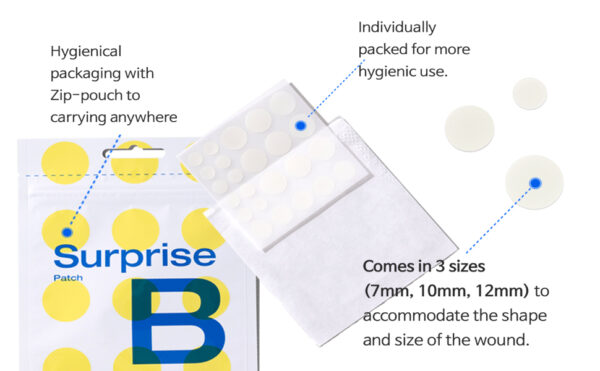 TIA'M Surprise B Patch (96 Count, Pack of 4), hydrocolloid Acne Pimple Patch بادات معالجة للحبوب - Image 8