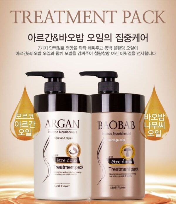 MEDIFLOWER Etre Doux Argan Treatment Pack 1000ml بلسم معالج للشعر - Image 2