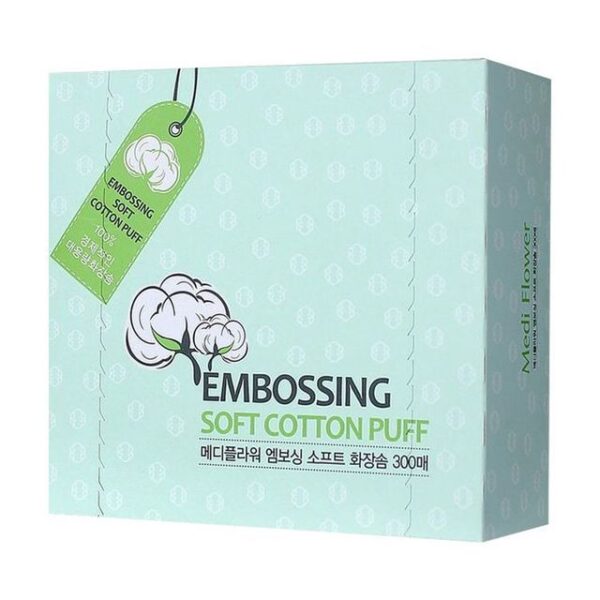 MEDIFLOWER Embossing Soft Cotton Puff شرائح قطنية للبشرة