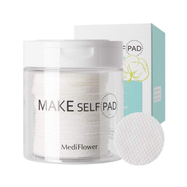 MEDIFLOWER Makeup Pad Pure Cotton 130p Set بادات قطنية للبشرة