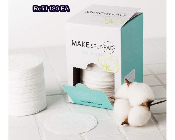 MEDIFLOWER Makeup Pad Pure Cotton 130p Set بادات قطنية للبشرة - Image 4