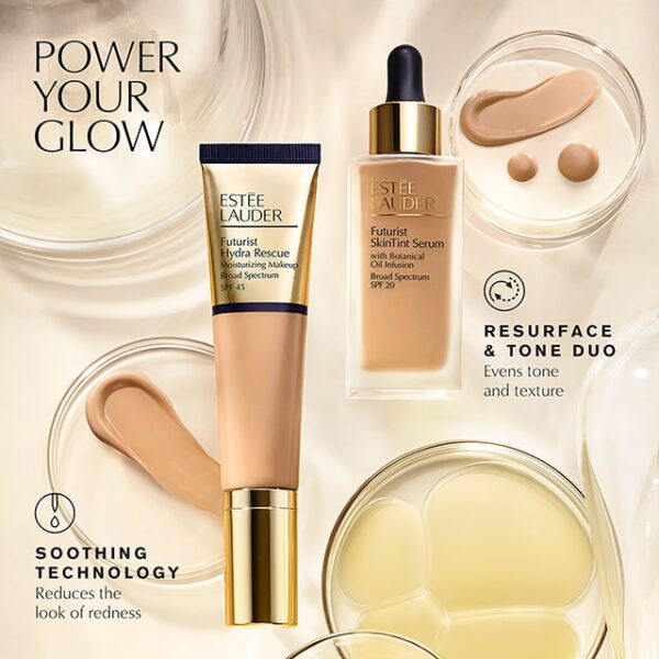 ESTĒE LAUDER Futurist Hydra Rescue Moisturizing Foundation SPF 45 استي لودر كريم اساس مع عامل حماية من الشمس - Image 4