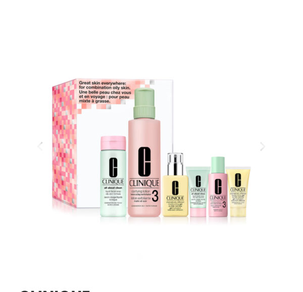 CLINIQUE GREAT SKIN EVERYWHERE FOR COMBINATION OILY SKIN كلينيك سيت العناية بالبشرة