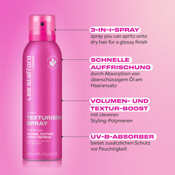 LEE STAFFORD 3-In-1 Texturizing Spray 200ml رذاذ 3 في 1 لإضفاء ملمس على الشعر - Image 2
