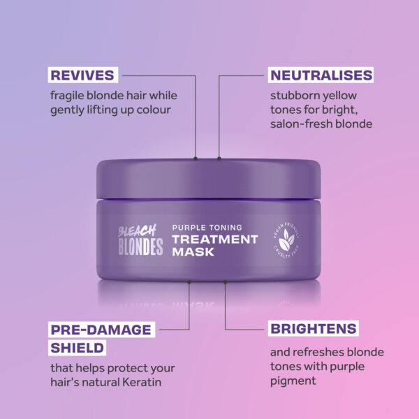 LEE STAFFORD Bleach Blondes Purple Toning Treatment Mask قناع بليتش أشقر أرجواني لعلاج وتقوية الشعر - Image 2