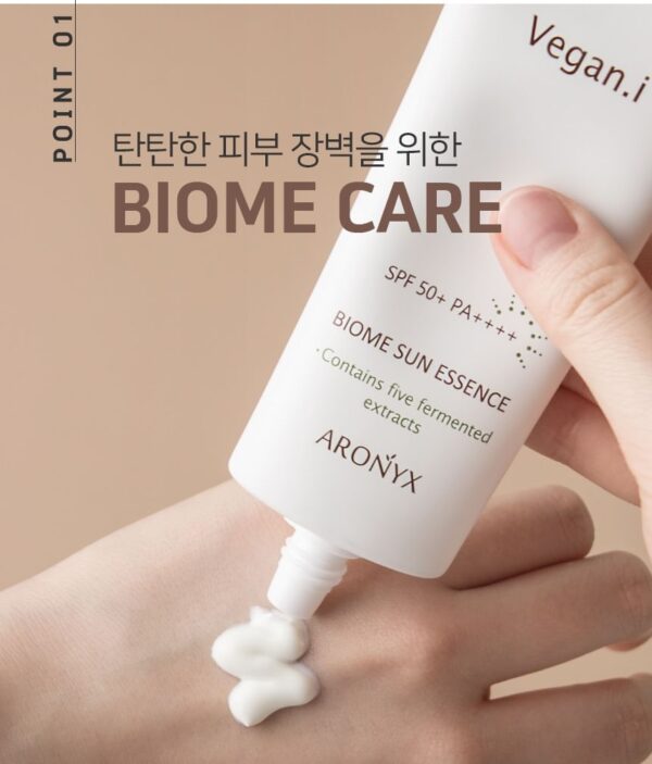 ARONYX Vegan.i Biome Sun Essence spf50 واقي حماية من اشعة الشمس - Image 2
