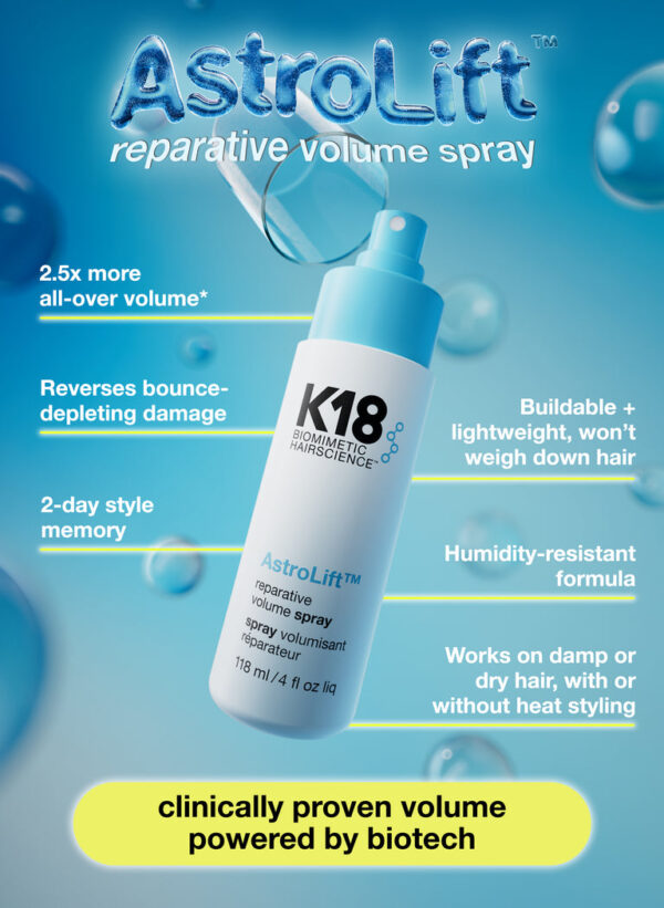 K18 AstroLift™ reparative volume spray 118ml بخاخ زيادة حجم الشعر - Image 2
