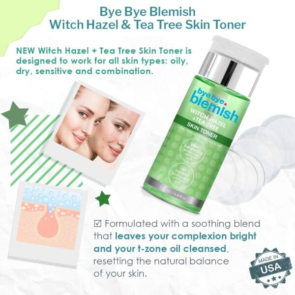 Bye Bye Blemish Witch Hazel + Tea Tree Blemish Toner وداعًا للعيوب مع تونر بندق الساحرة + تونر شجرة الشاي للعيوب - Image 5